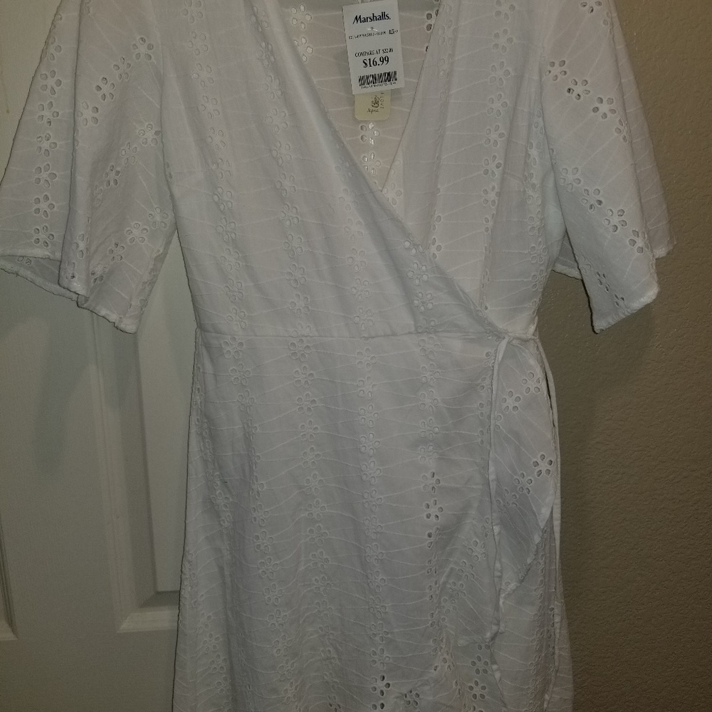 White wrap dress